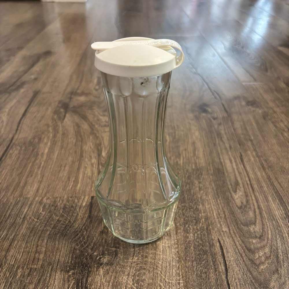 Good Seasons Glass Cruet Salad Dressing Oil Vinegar Shaker Bottle w/ White Lid
